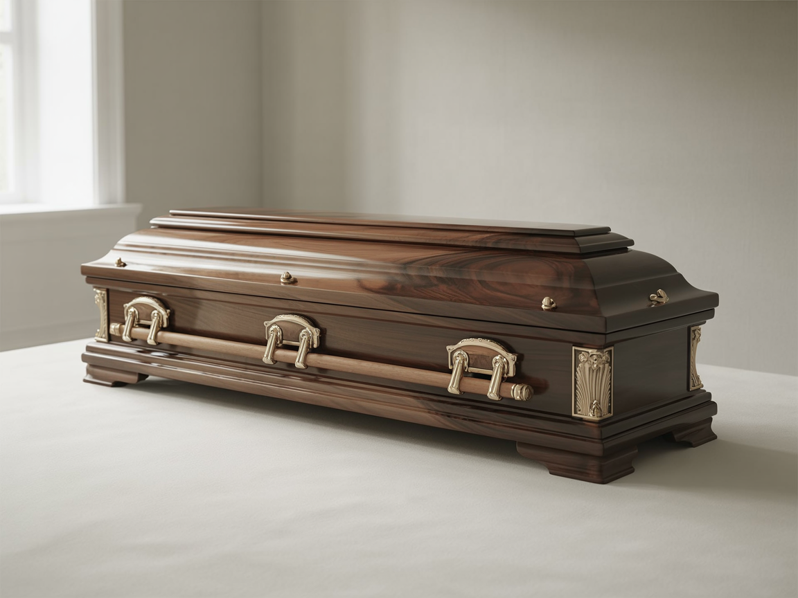 Dark Walnut Deluxe Coffin