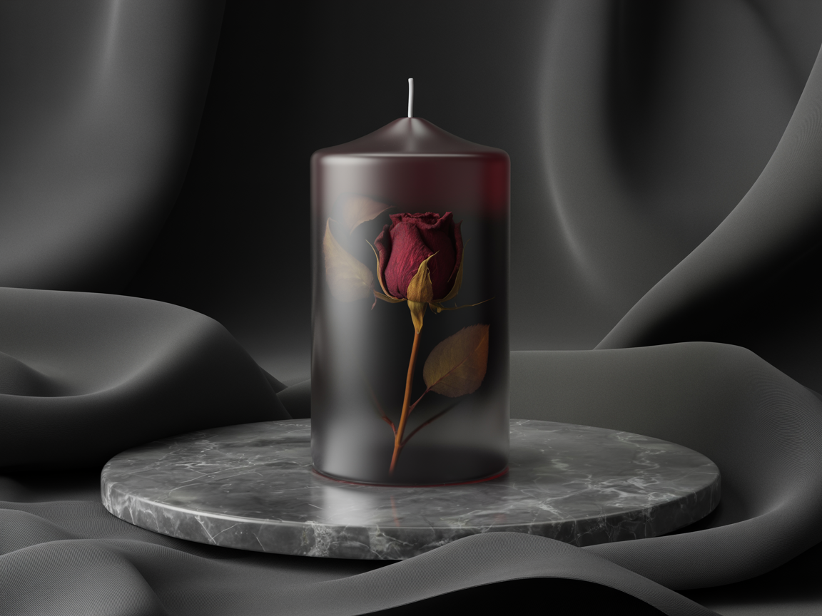 Black Rose Memorial Candle