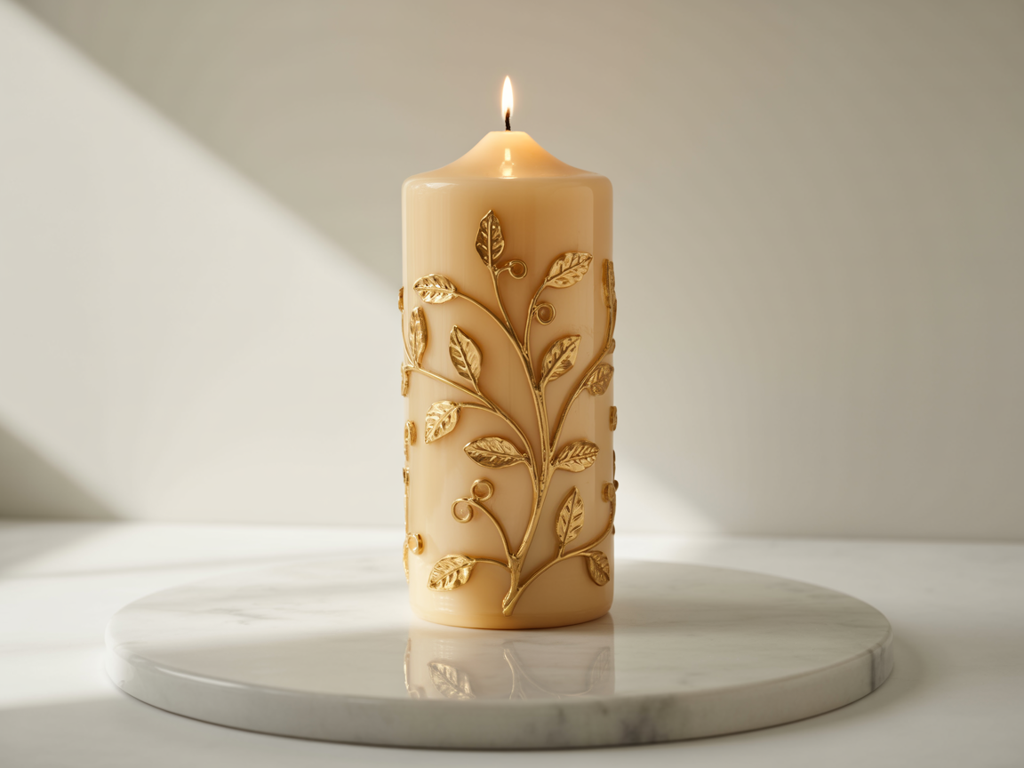 Gold Leaf Memorial Candle