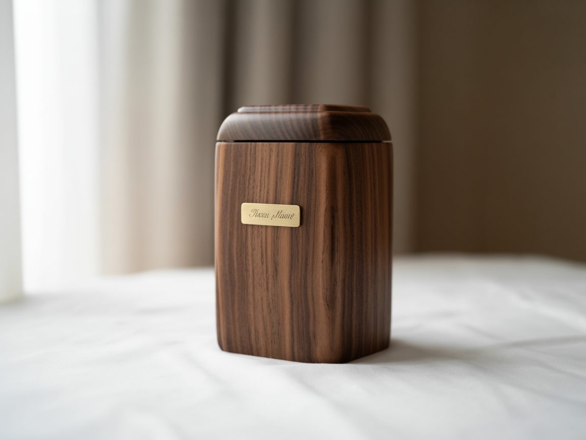 Walnut Pillar Urn