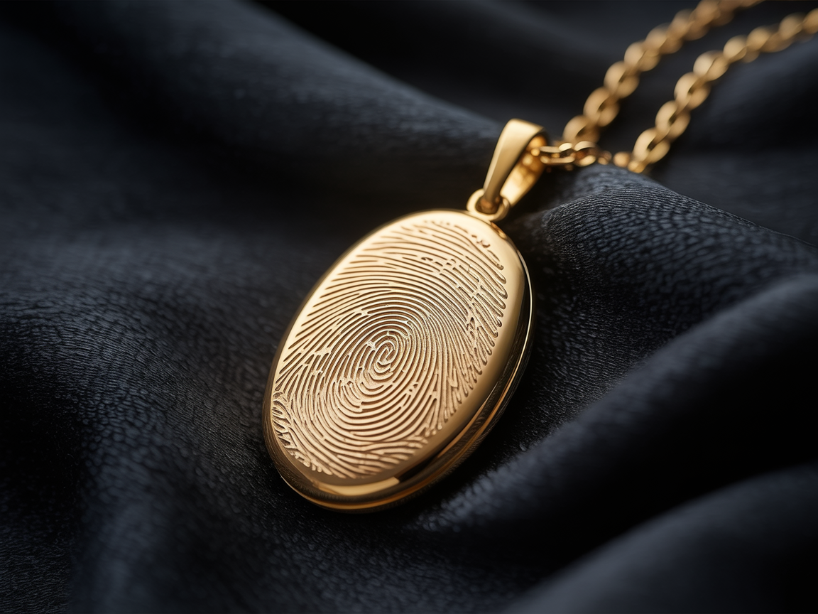 Gold Fingerprint Locket
