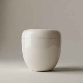 White Ceramic Budget Urn